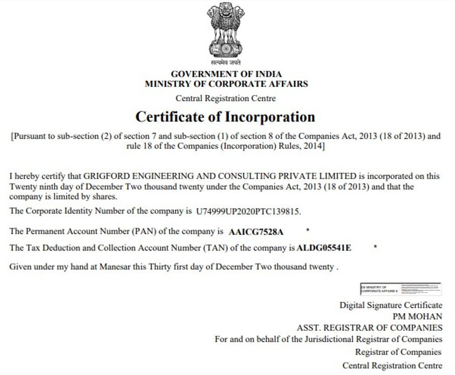 certificate